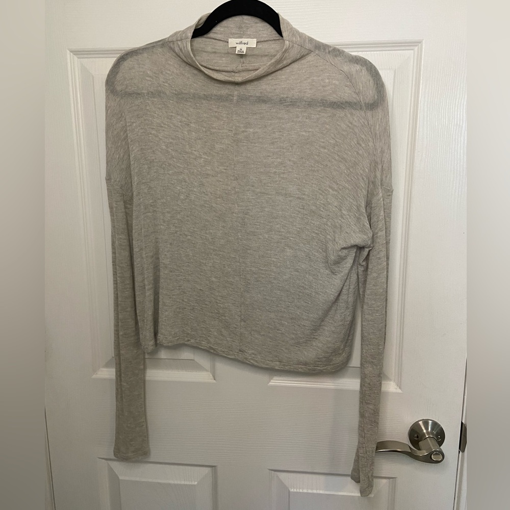 Wilfred Wool Blend Mock Neck Long Sleeve Top Size XS